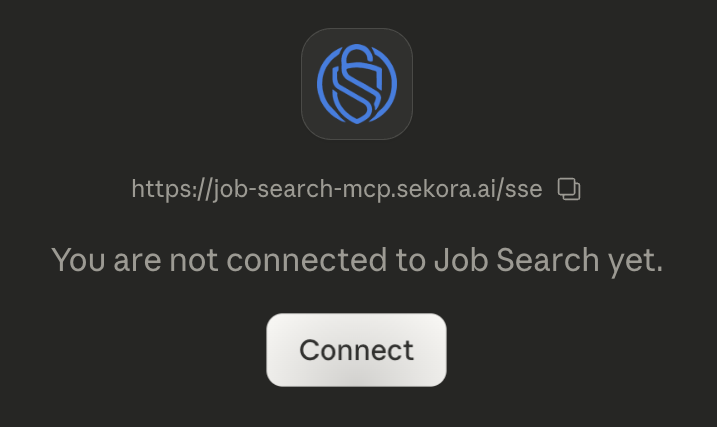 Job Search connector with Connect button